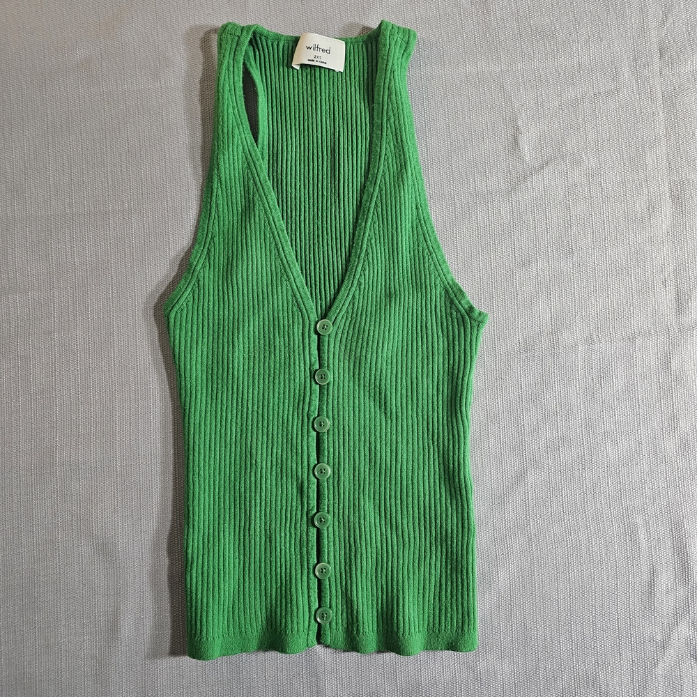 Wilfred Vibrant Green Ribbed Tank Top